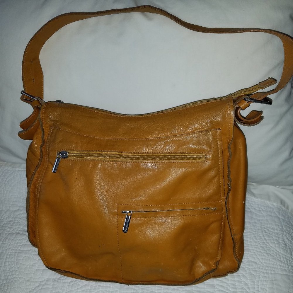 Italian Leather Hobo Slouch Bag - Nutmeg